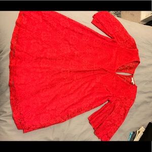 Red lace dress